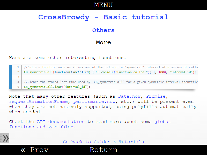 CrossBrowdy - Basic tutorial - Others: More